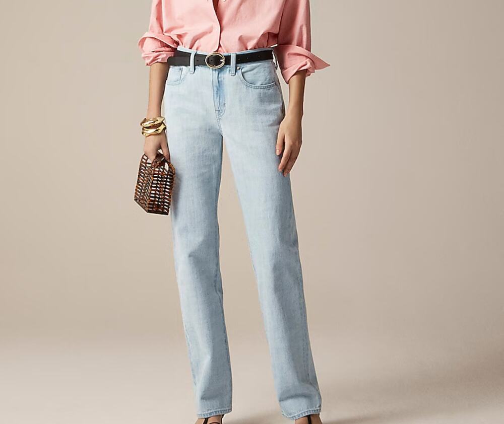 J Crew '84 Straight Jean Womens Size 26 Blue Denim FLAW